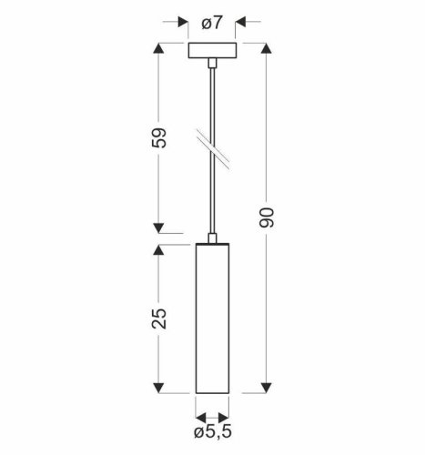 Závesná lampa TUBO 1xGU10 25 cm - BAREVNÁ VARIANTA: Hnedá