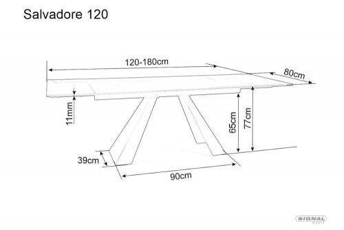 Rozkládací jídelní stůl SALVADORE 120-180 cm