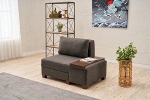 Rozkladacie kreslo Perenna Linen Right - Anthracite