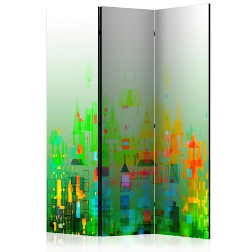 Paraván Abstract City Dekorhome - ROZMĚR: 135x172 cm (3-dílný)