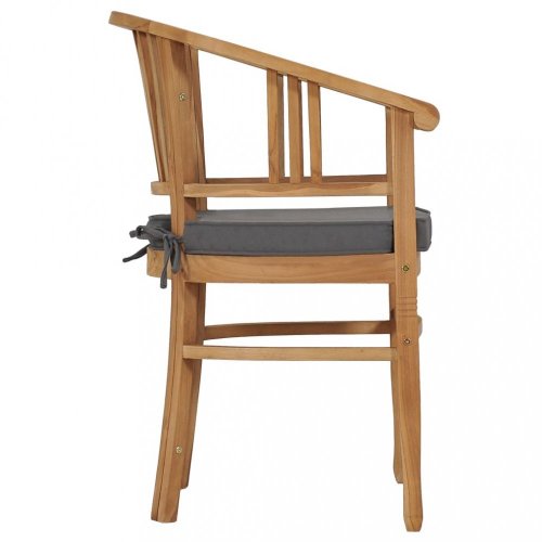Záhradná stolička s poduškami 2 ks teakové drevo Dekorhome - BAREVNÁ VARIANTA: Sivá
