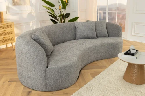 Pohovka REPOSA bouclé Dekorhome - BAREVNÁ VARIANTA: Šedá