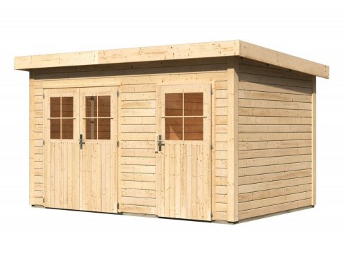 Dřevěný zahradní domek 364 x 244 cm Dekorhome - BAREVNÁ VARIANTA: Smrk