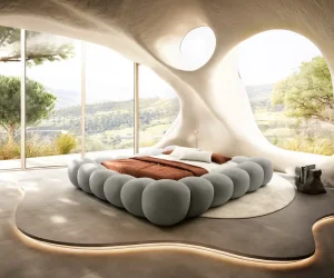 Čalouněná postel Perlla 180x200 cm strukturovaná látka měkký šedá