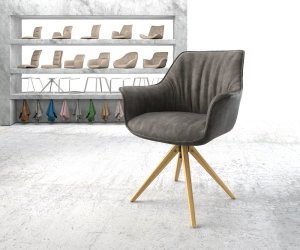 Otočná stolička Keila-Flex s podrúčkami antracitová vintage