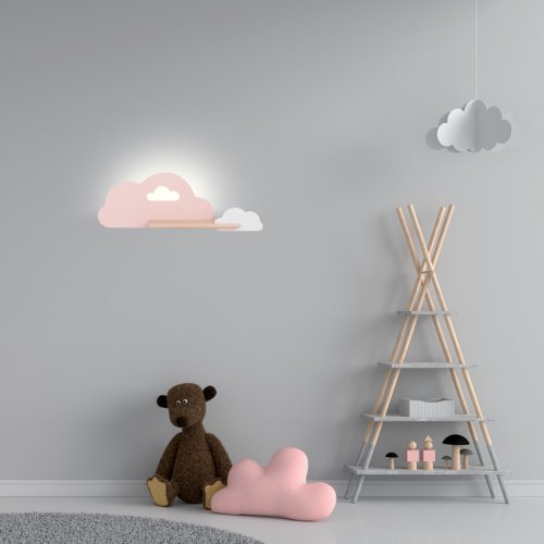 Dětská nástěnná lampička CLOUD LED - BAREVNÁ VARIANTA: Růžová