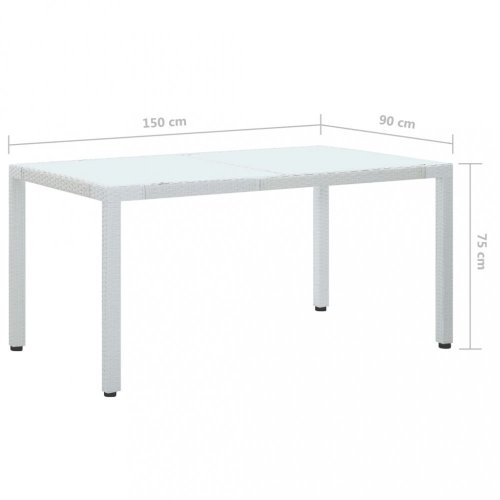 Zahradní stůl bílý polyratan Dekorhome - ROZMĚR: 190x90x75 cm