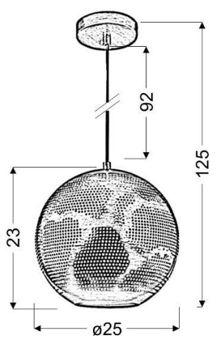 Závesná stropná lampa 1X60W E27 hnedá