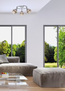 Špirálová stropná lampa 3X10W E14 LED chróm FORT