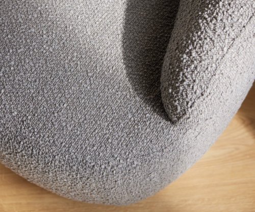 Lounge chair Nova 88x88 cm bouclé stříbrná šedá