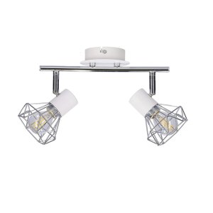 Nástenná/stropná pásová lampa chróm/biela 2xE14 Verve