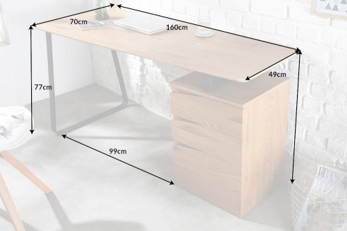 Písací stôl so šuplíkmi PONTOS Dekorhome