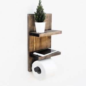 Dekoratívna drevená nástenná polica Boruraf219