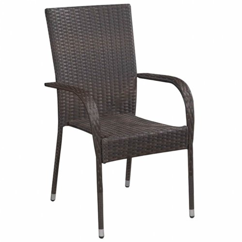Zahradní stohovatelné židle 2 ks polyratan - BAREVNÁ VARIANTA: Černá