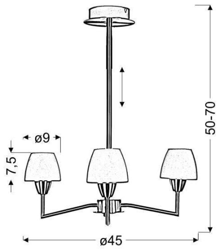 Závesná stropná lampa 3X40W G9 matný nikel TOGO