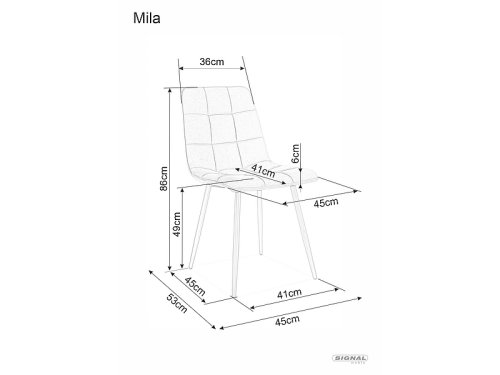 Jídelní židle MILA VELVET dub