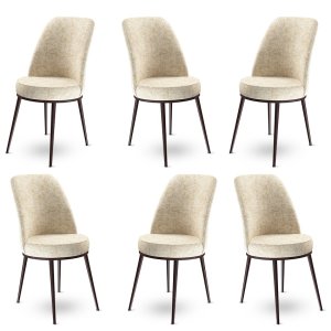 Súprava stoličiek (6 kusov) Dexa - Cream, Brown