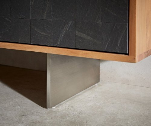 Konferenční stolek Teele 115x60 cm přírodní akácie a břidlice 2