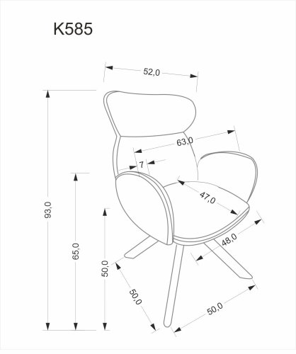 Otočné jídelní křeslo K585