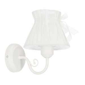 Nástěnná lampa s bílým organzovým stínidlem 1xE27 Zefir