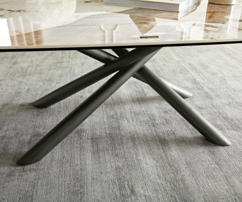 Konferenčný stolík Sarita 120x70 cm keramika Minas melange bielo
