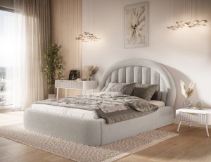 Tapedo posteľ + kovový rám / plynový piest / kontajner 160x200