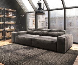 Veľká pohovka Sirpio XL 270x125 cm z mikrovlákna khaki hnedá