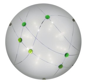 Stropná LED lampa Duca Biele zelené kryštály