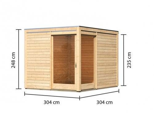 Dřevěný zahradní domek 304 x 304 cm Dekorhome - BAREVNÁ VARIANTA: Smrk
