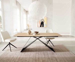 Jídelní stůl Edge oválný 200x100 keramika Laminam® Sabbia podnož ve