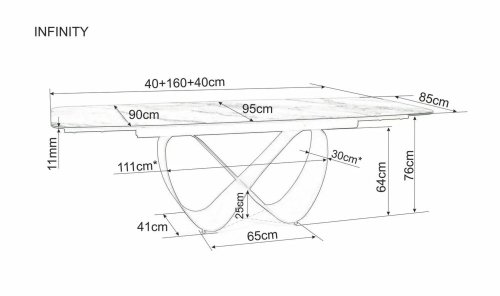 Rozkládací jídelní stůl INFINITY CERAMIC 240