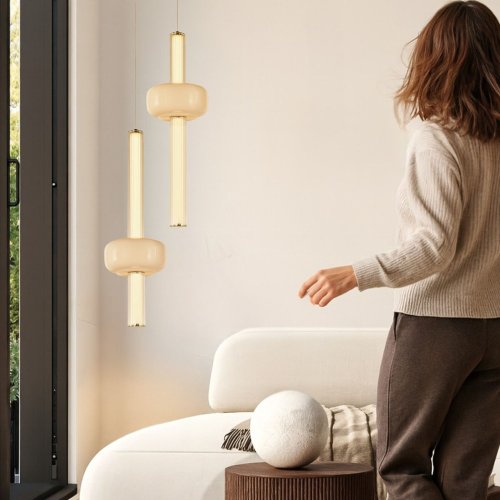 PURAS D lampa wisząca 15W LED 3000K klosz bezbarwny+biały
