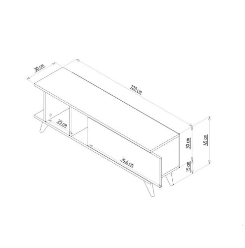 TV stolek Liberty - Anthracite, Marble