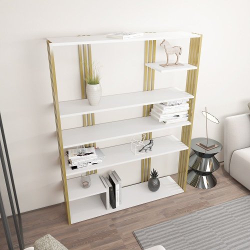 Knihovna Jenny - White, Gold