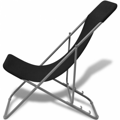 Skladacia plážové stoličky 2 ks čierna