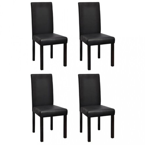 Jedálenská stolička 4 ks umelá koža / drevo Dekorhome - BAREVNÁ VARIANTA: Čierna