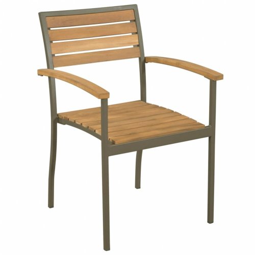 Stohovatelné zahradní židle 2 ks hnědá / černá