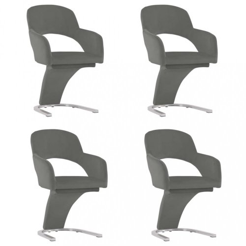 Jedálenská stolička 4 ks zamat / chróm Dekorhome - BAREVNÁ VARIANTA: Zelená
