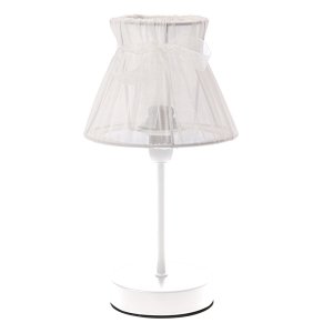 SIGALEA lampka stołowa biały 1x40W E14 abażur biały