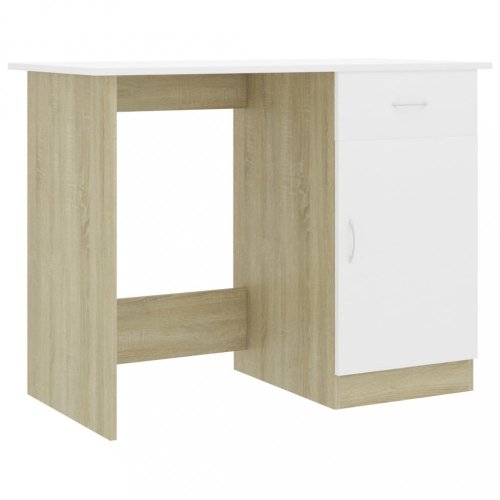 Psací stůl se skříňkou 100x50 cm Dekorhome - BAREVNÁ VARIANTA: Dub sonoma / bílá