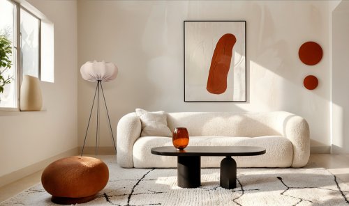 Stojacia lampa CAFEE’ s béžovým tienidlom na frappé 52 cm – škandinávska stojaca lampa E27