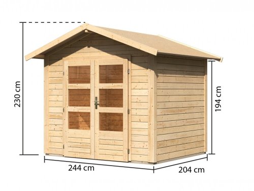Dřevěný zahradní domek 244 x 204 cm Dekorhome