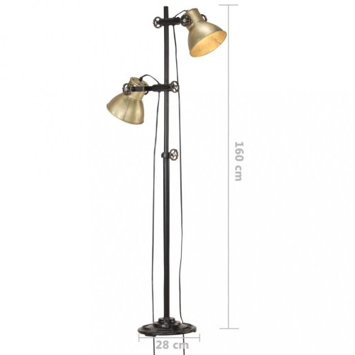 Stojacia lampa s 2 svietidlami liatina Dekorhome - BAREVNÁ VARIANTA: Strieborná