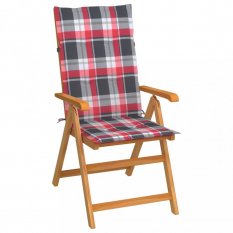 Skládací zahradní židle s poduškami teak / látka Dekorhome