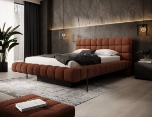 Purpurová posteľ + kovový rám/liquid/nádoba 140x200