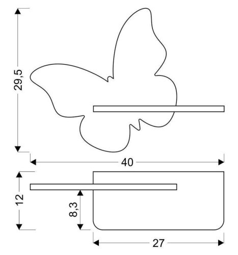 Dětská nástěnná lampička BUTTERFLY LED