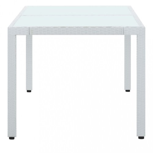 Záhradný stôl biely polyratan Dekorhome - ROZMER: 150x90x75 cm
