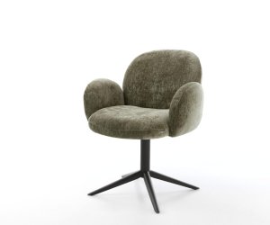 Otočná jedálenská stolička Nube-Flex s opierkami mikrovlákno olivová