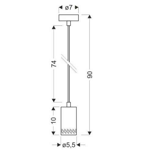 Závěsná lampa TUBO 1xGU10 10 cm