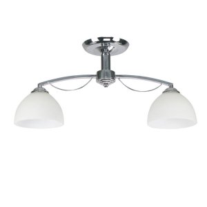 Stropná lampa Filona Chrome 2X40 E27 Biele tienidlo